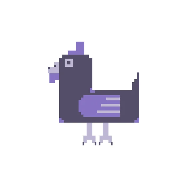 Niedliches Huhn Einfachen Pixel Art Stil — Stockvektor
