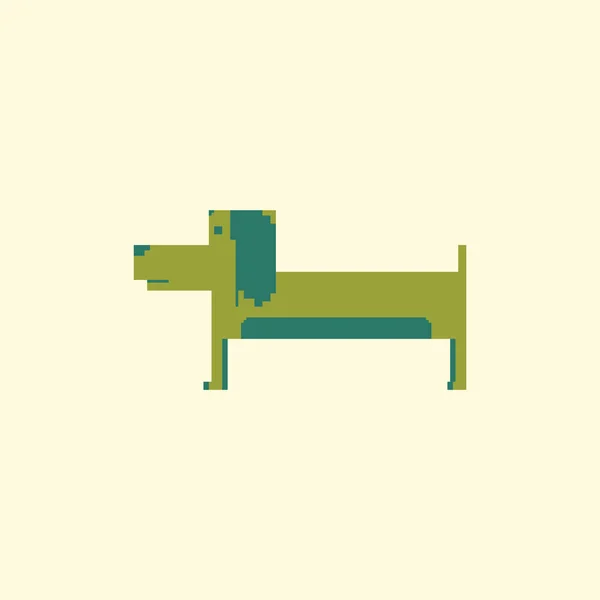 Lindo Perro Estilo Arte Píxel Simple — Vector de stock