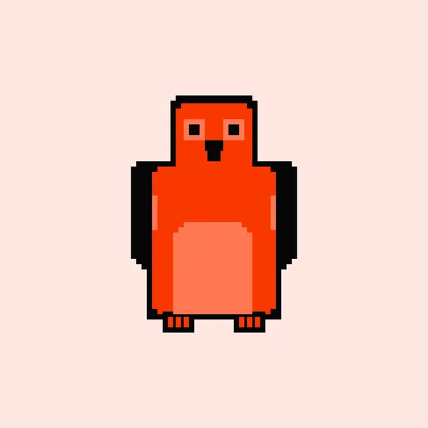 Söt Pingvin Enkel Pixel Stilen — Stock vektor