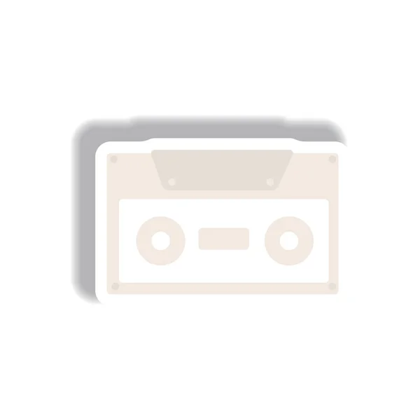 紙ステッカー スタイルなレトロな音楽カセットのベクトル図 — ストックベクタ