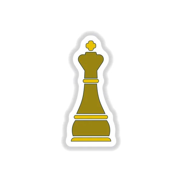 Chess Diagram Papper Klistermärke Stil — Stock vektor