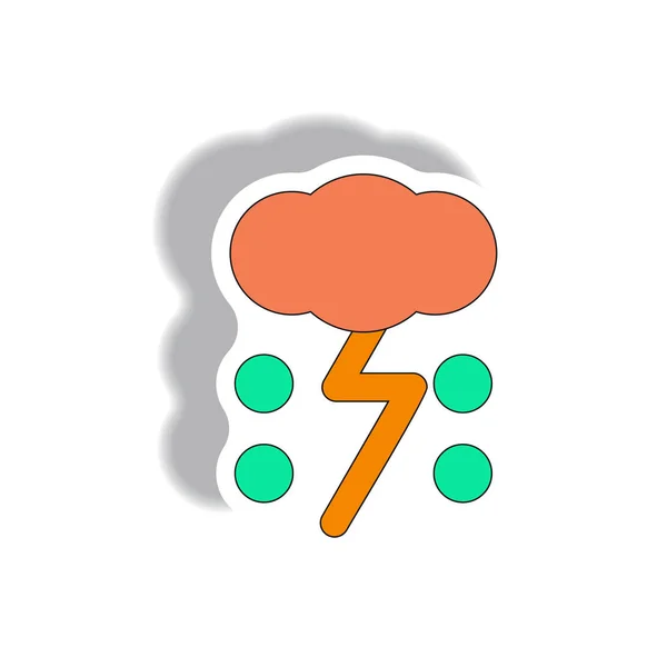 Cloud Lightning Sticker Weather Sticker — Stock Vector