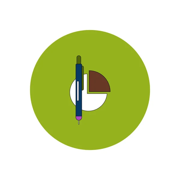 Business cirkeldiagram och penna — Stock vektor