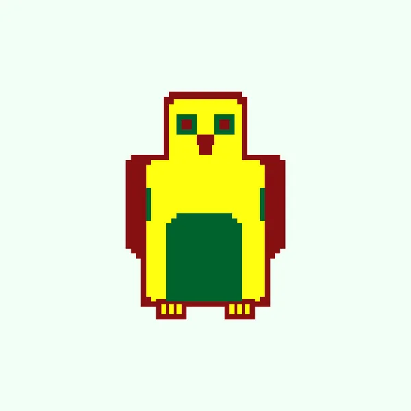 Mignon Pingouin Dans Style Pixel Art Simple — Image vectorielle