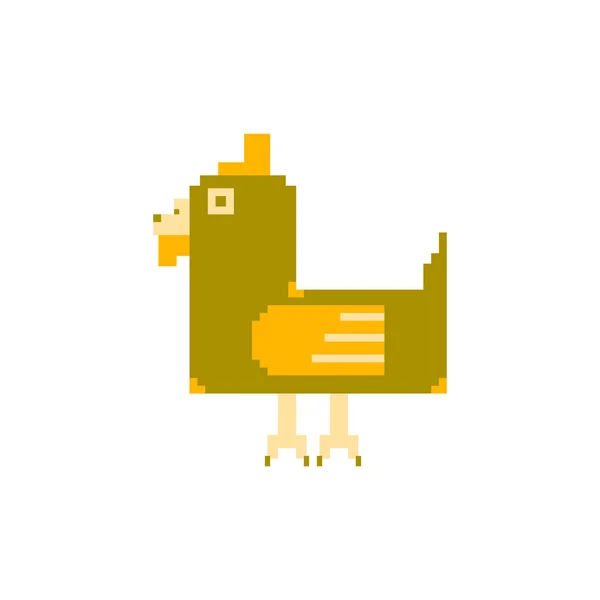 Cute Chicken Simple Pixel Art Style — Stock Vector