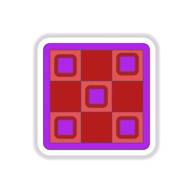 Vektör çizim kağıt etiket stili twister oyunu