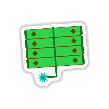 Vektör çizim kağıt etiket stili havai fişek Çin yeni yılı kutlama