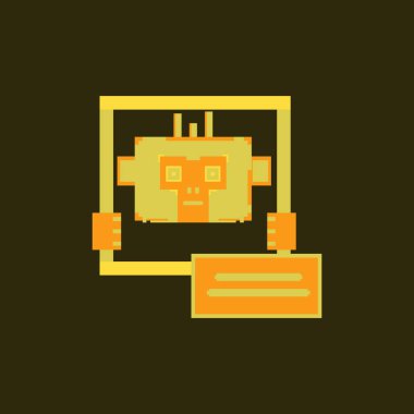 Basit piksel sanat tarzı sevimli maymun