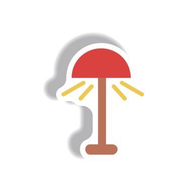 Vektör çizim kağıt etiket stili zemin lambası