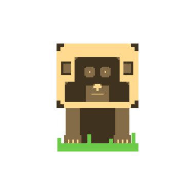 Sevimli köpek basit piksel sanat tarzı