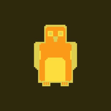 Sevimli penguen basit piksel sanat tarzı