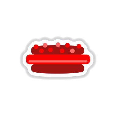 Basit düz stilinde lezzetli pasta etiket