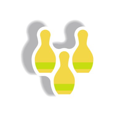 skittles Bovling ile kağıt etiket tarzı şık simgesini