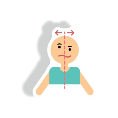 yüz vuruş saldıran ile kağıt etiket tarzı şık simgesini 