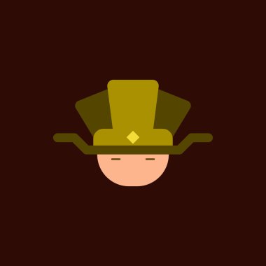 Çin yeni yılı kutlama düz tarzı geleneksel headdress Çinli adamın yüzüne Çin adam baş vektör çizim