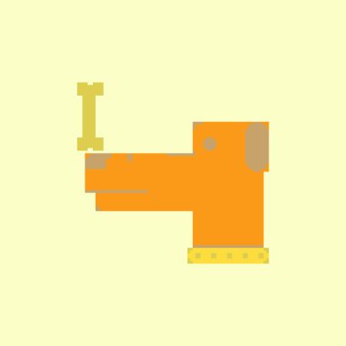 Sevimli köpek basit piksel sanat tarzı