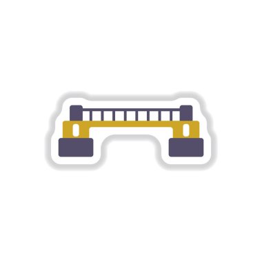 Vektör çizim kağıt etiket stili metal bridge uygulamasında