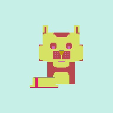 Basit piksel sanat tarzı de sevimli iç kedi