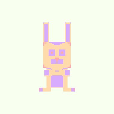 Sevimli tavşan basit 8 bit piksel sanat tarzı