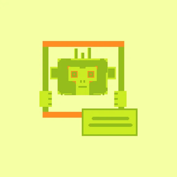 Niedlicher Affe Einfachen Pixel Art Stil — Stockvektor