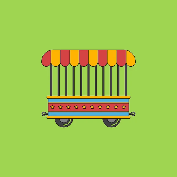 Значок Циркового Фургона Зеленом Фоне — стоковый вектор