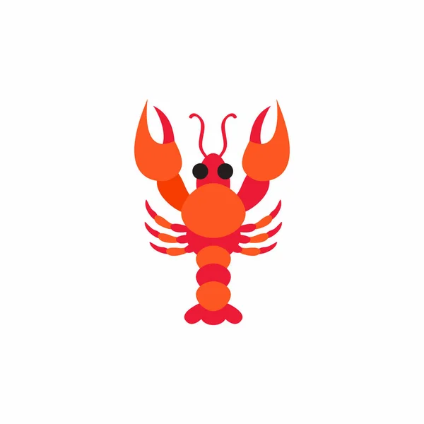 Lobster Merah Diisolasi Pada Latar Belakang Putih - Stok Vektor