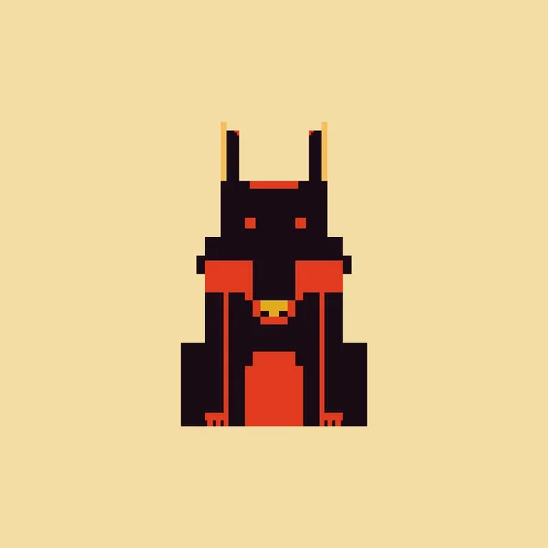 Lobo Bonito Estilo Arte Pixel Simples —  Vetores de Stock