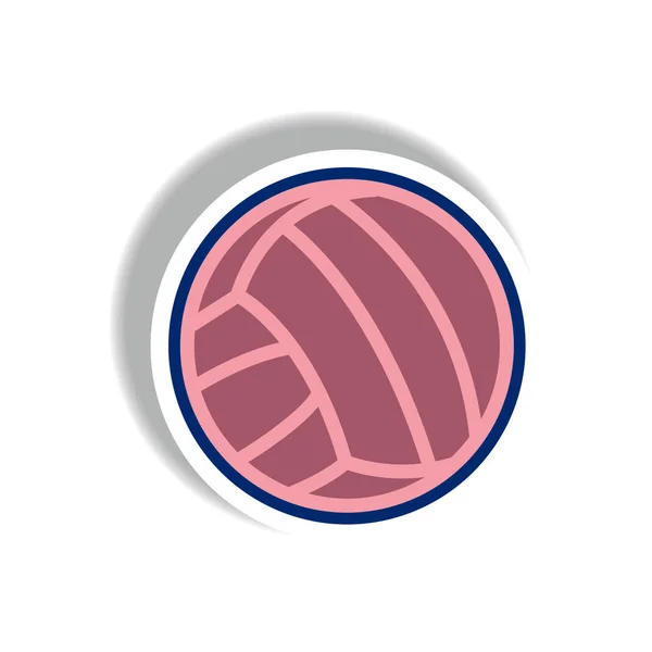 Icono Elegante Estilo Etiqueta Papel Con Bola Voleibol — Vector de stock