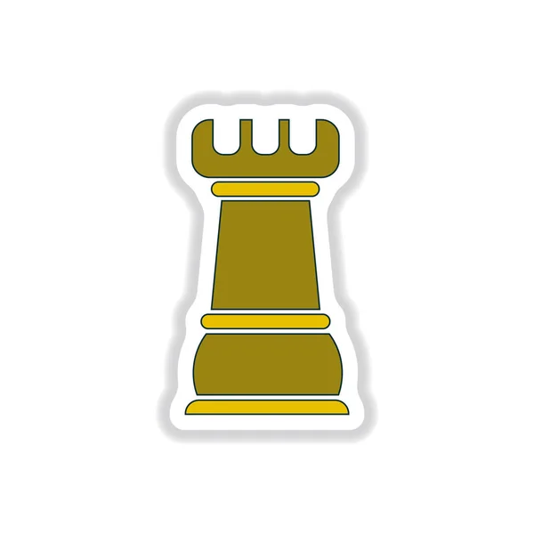 チェス図紙のステッカー スタイルで — ストックベクタ