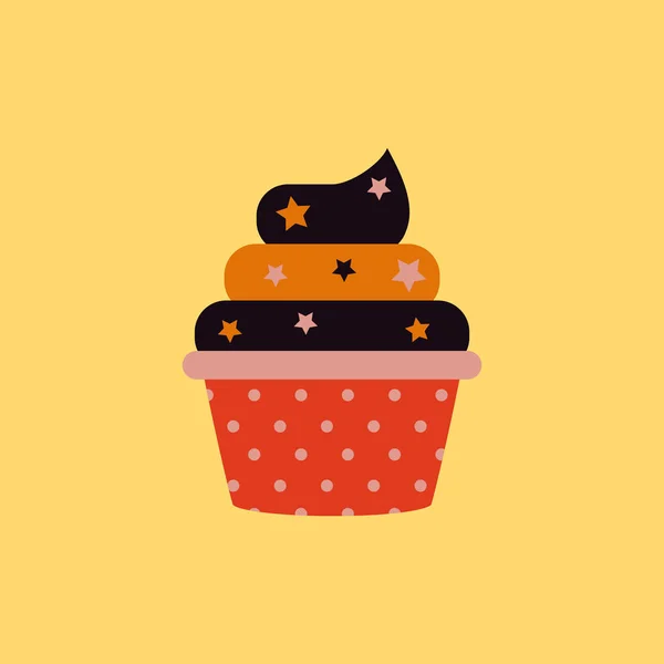 Γευστικό Cupcake Επιδόρπιο Για Απλή Επίπεδη Στυλ — Διανυσματικό Αρχείο