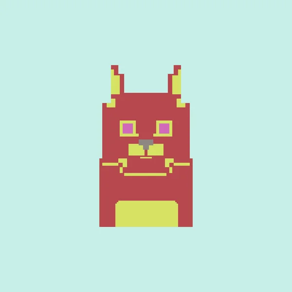 Chaton Domestique Mignon Dans Style Pixel Art Simple — Image vectorielle