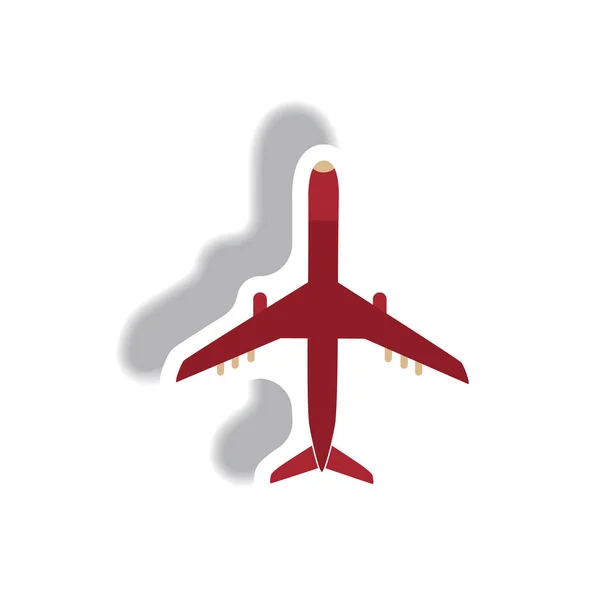 Seyahat Uçak Kağıt Etiket Tarzı Şık Simgesinde — Stok Vektör