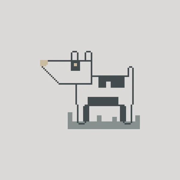 Симпатичная Собака Стиле Пиксельного Искусства — стоковый вектор