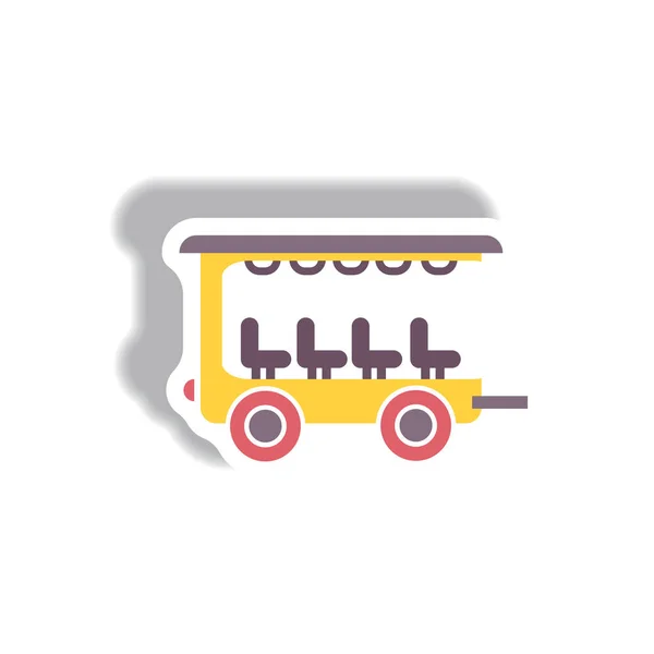 拖车式汽车时尚图标在纸上的标签风格 — 图库矢量图片