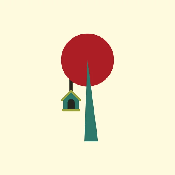 Птичий Дом Дереве — стоковый вектор