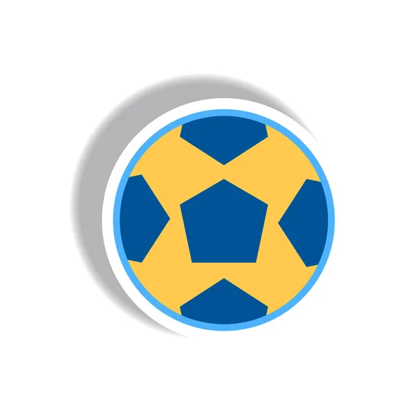 Stylish Icon Paper Sticker Style Soccer Ball — Stock Vector