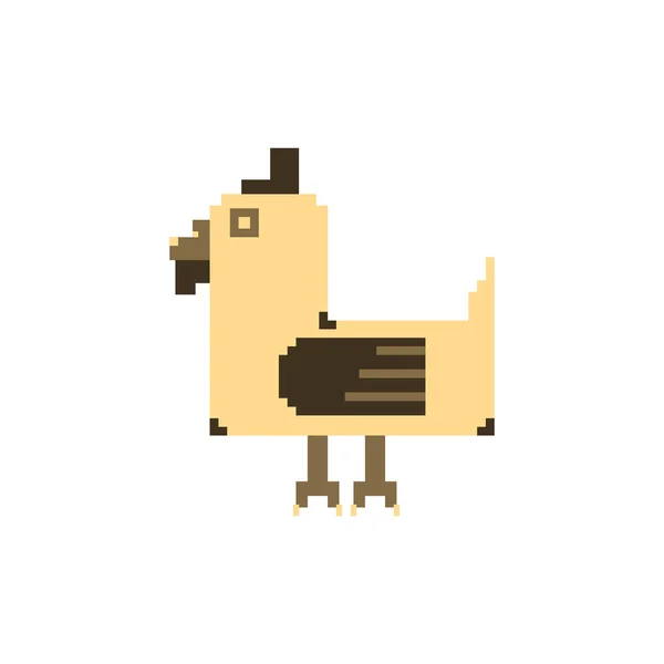 Χαριτωμένο Κοτόπουλο Στυλ Απλό Pixel Art — Διανυσματικό Αρχείο