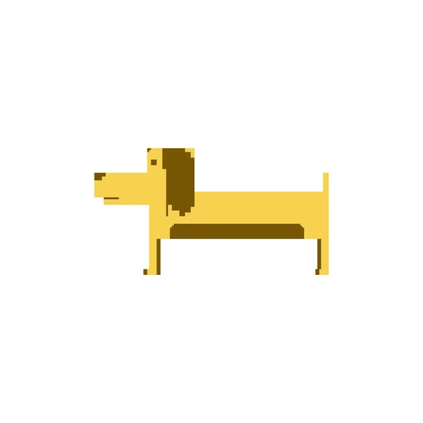 Cane Carino Stile Pixel Art Semplice — Vettoriale Stock