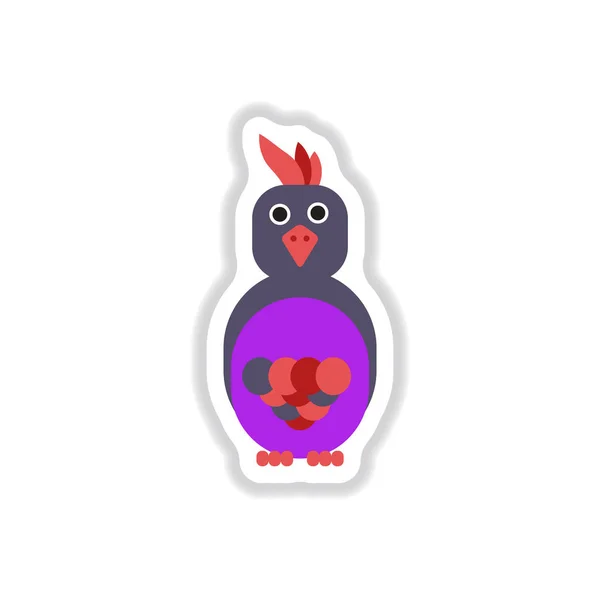 Papageiensymbol Sticker Stil — Stockvektor