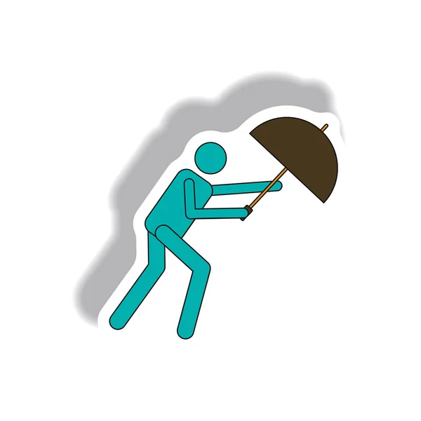 Parapluie Dans Tempête Catastrophe Ouragan — Image vectorielle