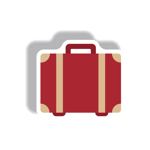 Travel Suitcase Stylish Icon Paper Sticker Style — Stock Vector