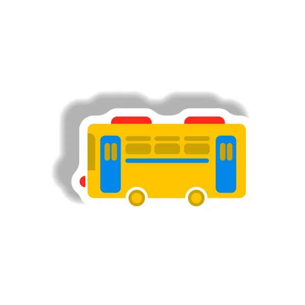 Stilvolle Retro Bus Ikone Sticker Stil — Stockvektor