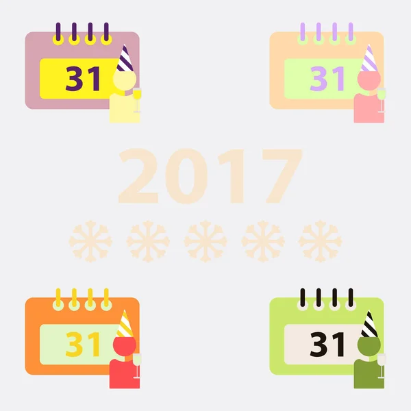 Collection 31St December Calendars — Stock Vector