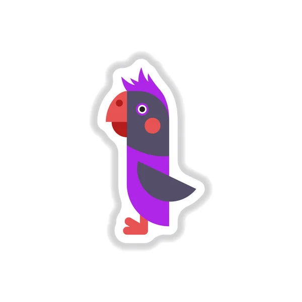 Papageiensymbol Sticker Stil — Stockvektor