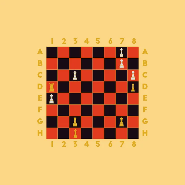 Figures Échecs Sur Plateau Coloré — Image vectorielle