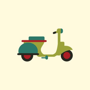 Vespa düz stil retro motosiklet içinde şık simge