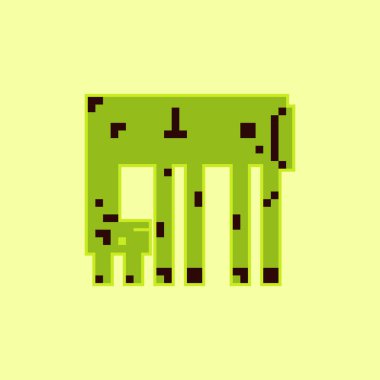 Basit piksel sanat tarzı sevimli zürafa