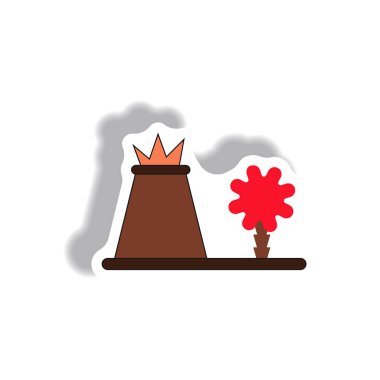 Volkan Erüpsiyonu etiket. Volkan ve ağaç