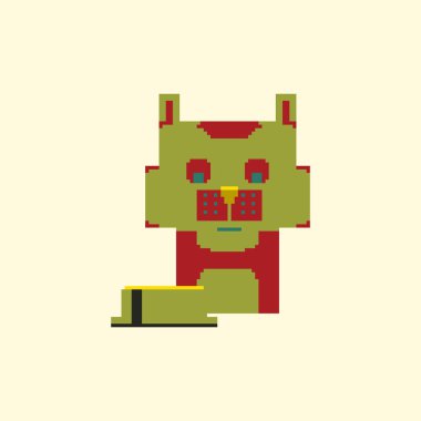 Basit piksel sanat tarzı de sevimli kedi