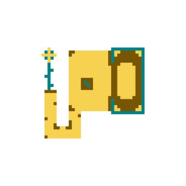 Basit piksel sanat tarzı kafasından sevimli fil